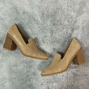 Joie Tan Suede Block Heel Loafers
